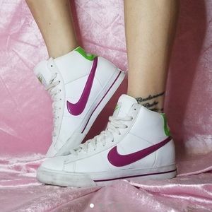 Nike Pink Raspberry and limeade Nike high Tops